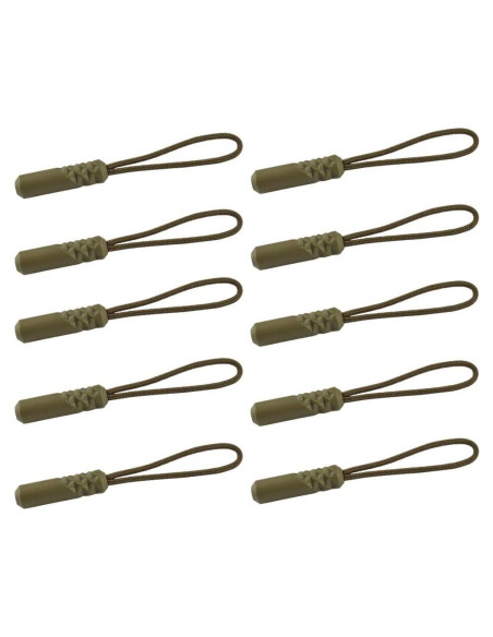Tiradores de Cremallera CTZD Verde Militar - Paquete de 10
