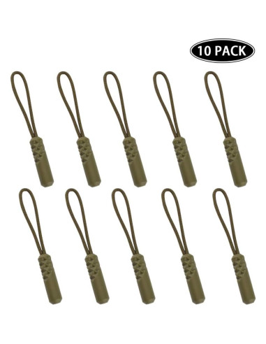 Tiradores de Cremallera CTZD Verde Militar - Paquete de 10