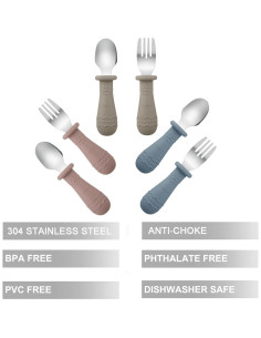 Set de Utensilios PandaEar para Niños - 6 Piezas Acero Inoxidable 2