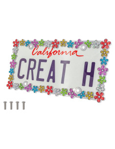 Marco de Placa de Licencia Creathome 3D Cromado Colorido