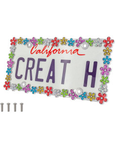 Marco de Placa de Licencia Creathome 3D Cromado Colorido 2