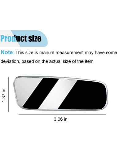 Espejo de Punto Ciego Trasero BDZMC 9.5x3.6cm Antideslumbrante