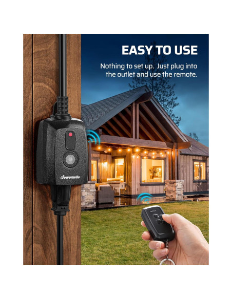 Enchufe de Control Remoto DEWENWILS para Exterior 15A 100FT
