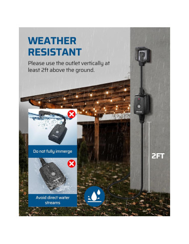 Enchufe de Control Remoto DEWENWILS para Exterior 15A 100FT