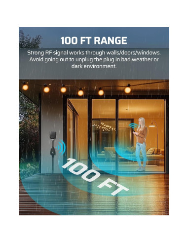 Enchufe de Control Remoto DEWENWILS para Exterior 15A 100FT
