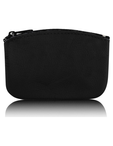 Monedero Grande de Cuero Genuino Nabob para Mujeres Negro 12.7x7.6 cm