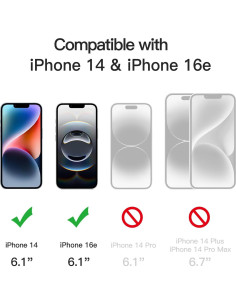 Protector de Pantalla Privado JETech para iPhone 16e/14 15.5 cm, 2-Pack 2