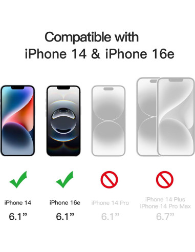 Protector de Pantalla Privado JETech para iPhone 16e/14 15.5 cm, 2-Pack