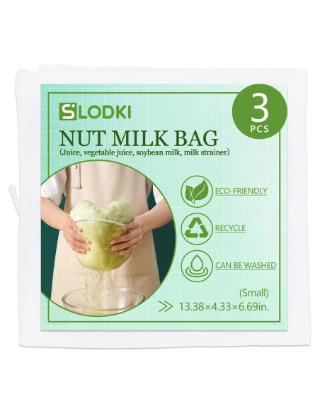 Bolsa de Tela para Colar Leche de Nueces Slodki - 3 Unidades S Bolsa de Tela para Colar Leche de Nueces Slodki - 3 Unidades S