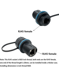 Acoplador RJ45 Hembra a Hembra IP67 PENGLIN 2PCS Cat6 2