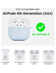 Funda Protectora Silicona ORNARTO para AirPods 4 - Azul Bebé 2