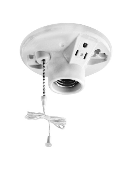 Caja de salida de porcelana Leviton 9726-C incandescente blanca