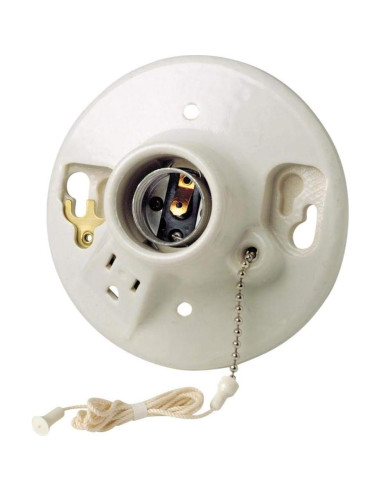 Caja de salida de porcelana Leviton 9726-C incandescente blanca