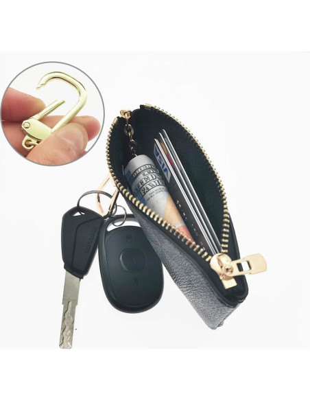 Monedero de Cuero Sintético MOCCNT Negro 11.5x7.5 cm