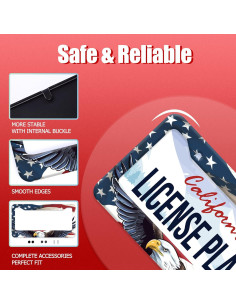 Marco de Placa de Licencia LOISTAVA 2Pcs Águila Americana 31.2x16cm 2