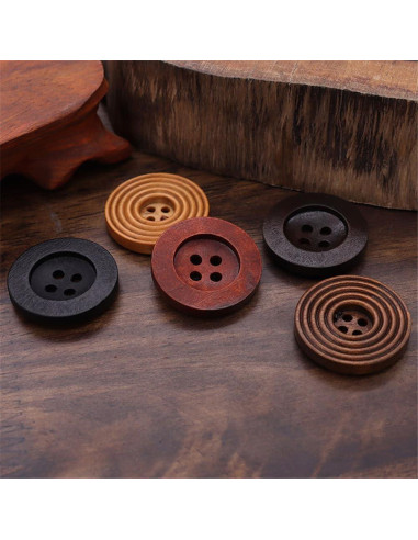 10 Piezas Botones de Madera DIY WDFCSIX 9mm Ecológicos
