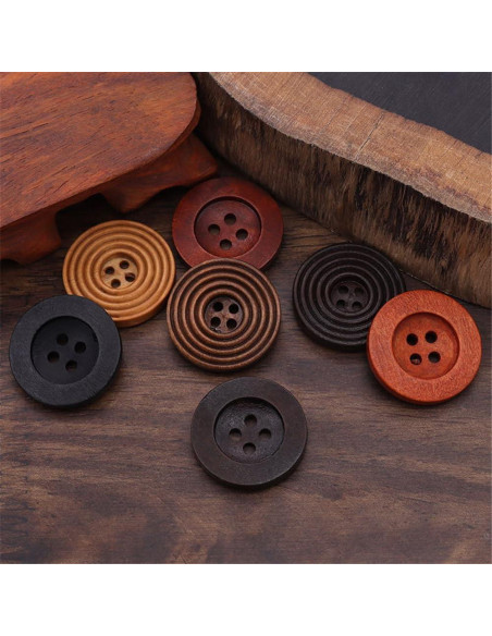 10 Piezas Botones de Madera DIY WDFCSIX 9mm Ecológicos