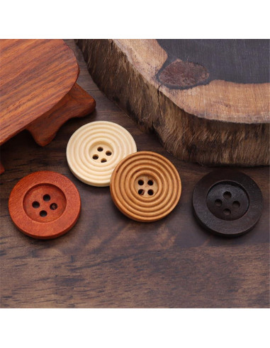 10 Piezas Botones de Madera DIY WDFCSIX 9mm Ecológicos