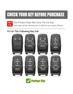 Funda de Llave de Cuero YINEOR para Dodge Ram 2019-2024 2