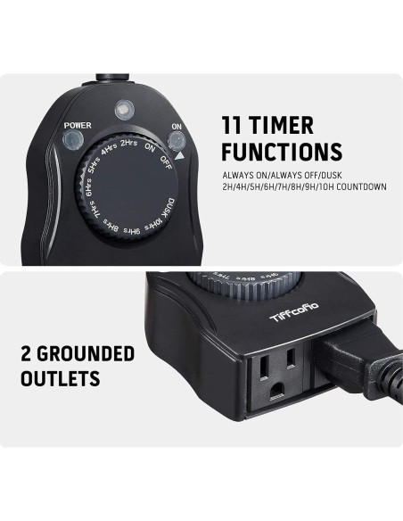 Temporizador Exterior TiFFCOFiO TF-1502 con Sensor de Luz 15A