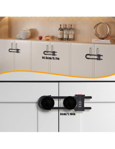 Cerraduras Deslizantes para Gabinetes Estrella Xuanxi - Negro