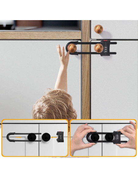 Cerraduras Deslizantes para Gabinetes Estrella Xuanxi - Negro