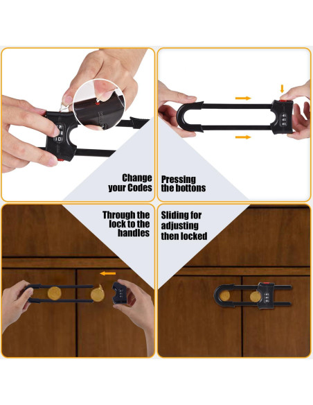 Cerraduras Deslizantes para Gabinetes Estrella Xuanxi - Negro