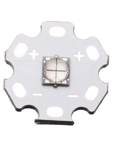 5 Pcs LED Azul 5050 SMD 12W con Placa Aluminio 20mm