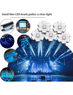 5 Pcs LED Azul 5050 SMD 12W con Placa Aluminio 20mm 2