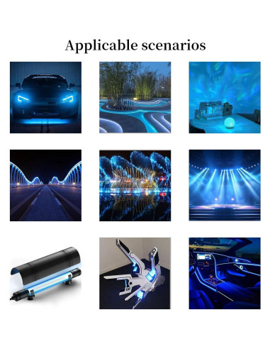 5 Pcs LED Azul 5050 SMD 12W con Placa Aluminio 20mm