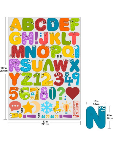 256 Letras y Números de Transferencia de Calor Yiootop 29x21cm
