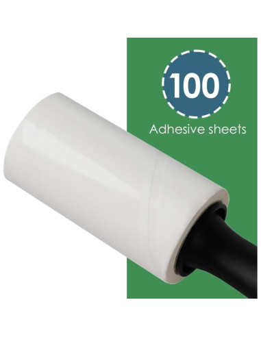 Rodillo Quitapelusas Home Basics 100 Hojas Negro