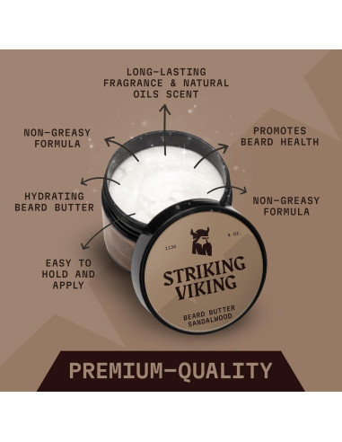 Acondicionador de Barba Striking Viking Sándalo 113g - Hidratante Natural