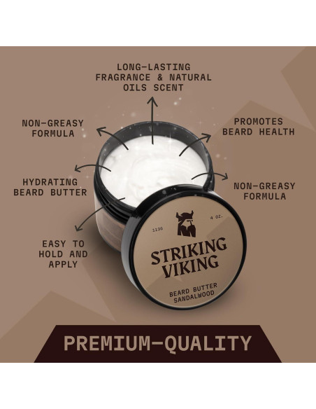 Acondicionador de Barba Striking Viking Sándalo 113g - Hidratante Natural
