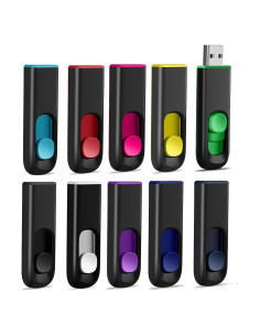 Paquete de 10 unidades USB 2.0 MAKACTUA 8GB colores variados