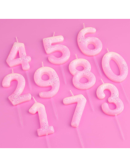 Vela de Cumpleaños Temática Congelada iNINGER Número 0 Rosa