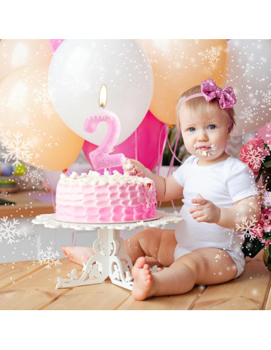 Vela de Cumpleaños Temática Congelada iNINGER Número 0 Rosa