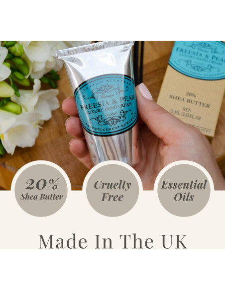 Crema de Manos Naturally European Freesia y Pera 75ml - 20% Manteca de Karité