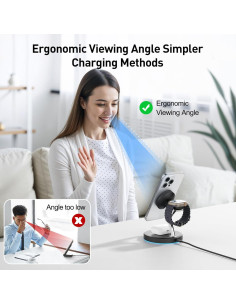 Estación de Carga 3 en 1 Mag-Safe para iPhone 16/15/14/13 2