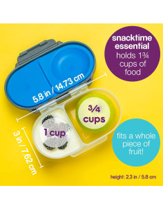 Caja de Snacks b.box Pizarra Azul 2 Compartimentos 355ml 2