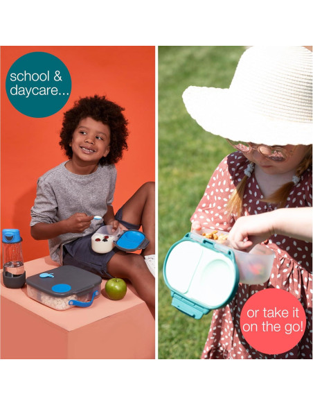 Caja de Snacks b.box Pizarra Azul 2 Compartimentos 355ml