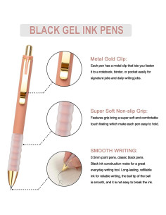 Bolígrafos de Gel Linbsunne 0.5mm Tinta Negra Retráctiles (12 unidades) 2