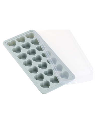 Bandeja de Hielo Silicona BTYMS 21 Cavidades Corazón Azul
