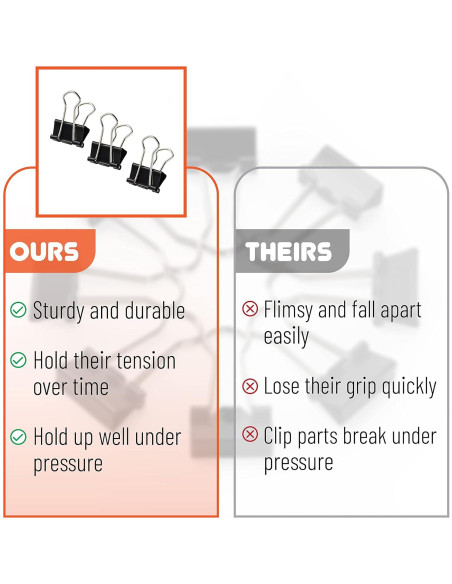Clips de Encuadernación Mr. Pen, Paquete de 50, Negro, 1.9 cm