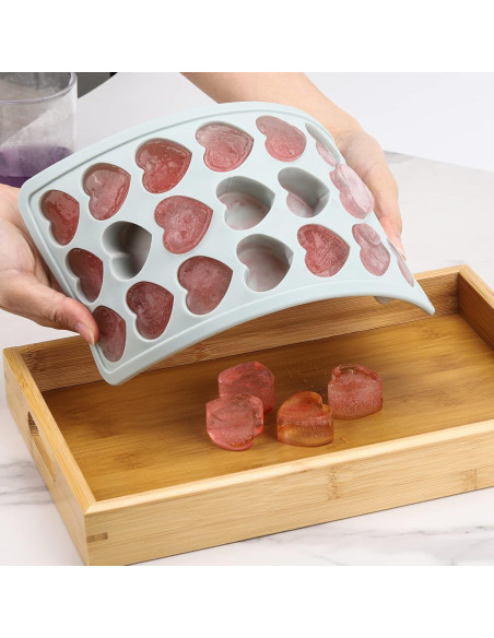 Bandeja de Hielo Silicona BTYMS 21 Cavidades Corazón Azul