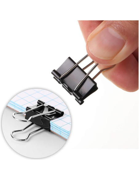 Clips de Encuadernación Mr. Pen, Paquete de 50, Negro, 1.9 cm