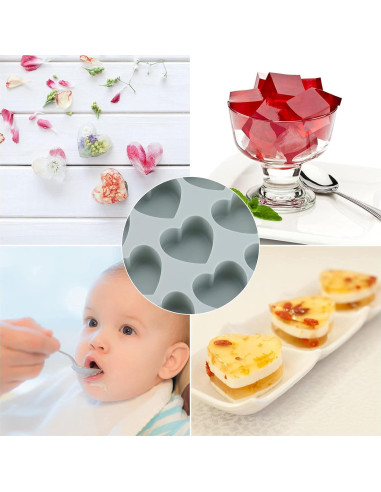 Bandeja de Hielo Silicona BTYMS 21 Cavidades Corazón Azul