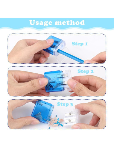 24 Sacapuntas Manuales Doble Orificio Hxezoc Colores Variados