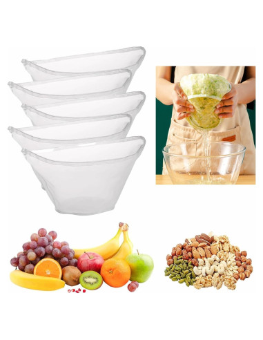 5PCS Bolsas de Tela de Queso RQAMRCU Reutilizables Nylon