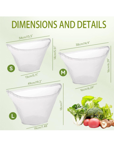 5PCS Bolsas de Tela de Queso RQAMRCU Reutilizables Nylon